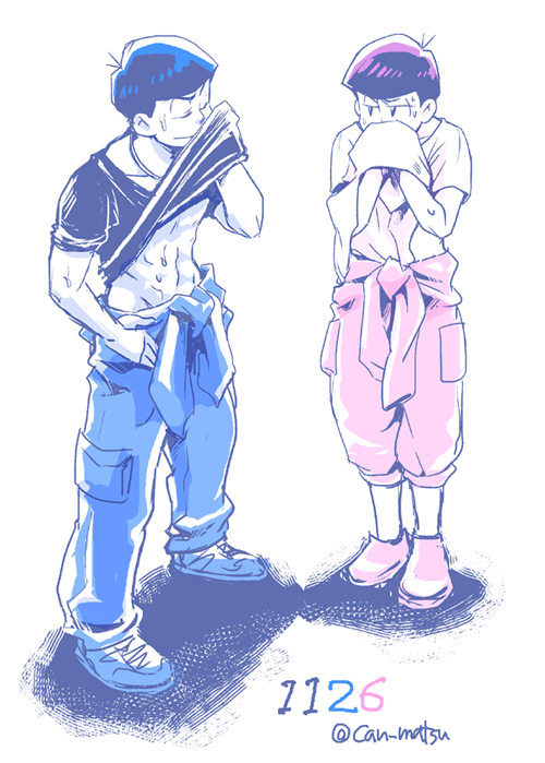 matsuno karamatsu and matsuno todomatsu (osomatsu and 1 more) drawn by kan_(tofslan)