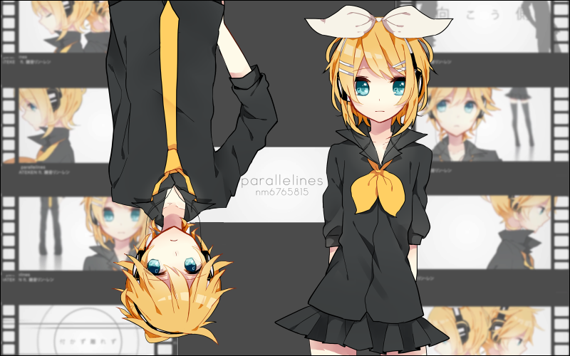 kagamine rin and kagamine len (vocaloid) drawn by manio