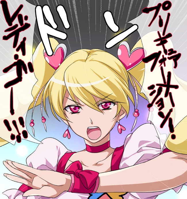 momozono love and cure peach (precure and 1 more) drawn by ffc
