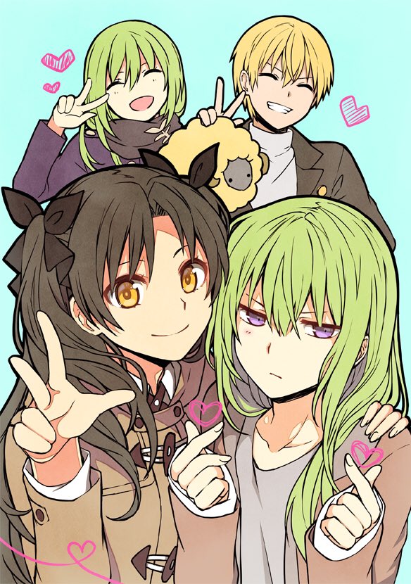 gilgamesh, ishtar, enkidu, kingu, and dumuzid (fate and 1 more) drawn by yoyo_9ea