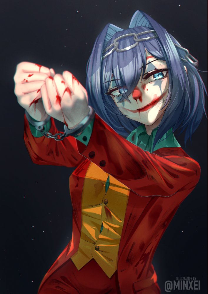 ouro kronii, joker, and arthur fleck (hololive and 4 more) drawn by minxei