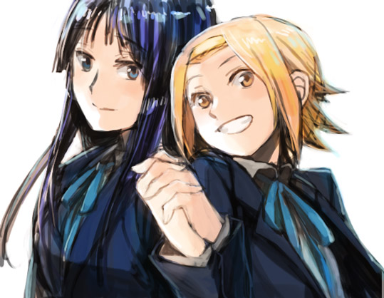 akiyama mio and tainaka ritsu (k-on!) drawn by fukutarou_(enji127)