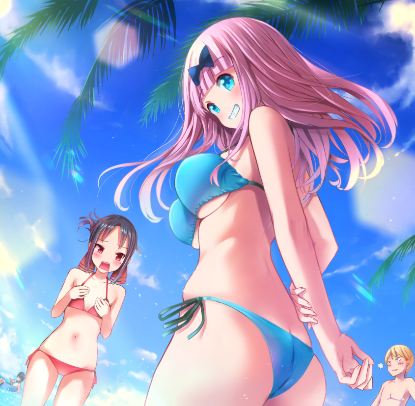 shinomiya kaguya, fujiwara chika, and shirogane miyuki (kaguya-sama wa kokurasetai ~tensai-tachi no renai zunousen~) drawn by natsushima_memo
