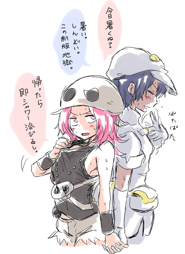 aether foundation employee and team skull grunt (pokemon and 1 more) drawn by unya