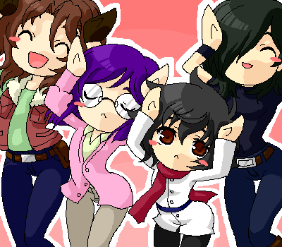 tieria erde, setsuna f. seiei, lockon stratos, and allelujah haptism (gundam and 1 more) drawn by reno-kichi