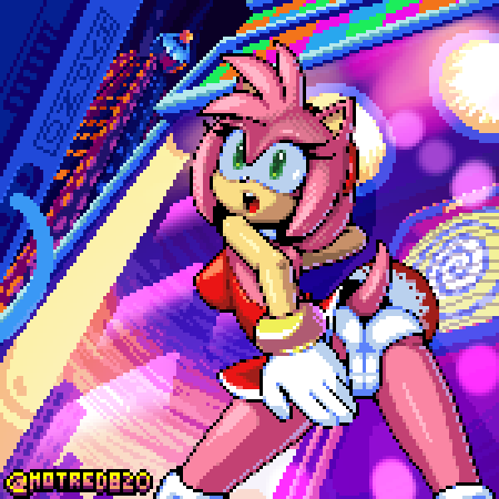 amy rose (sonic and 2 more) drawn by rockthebull
