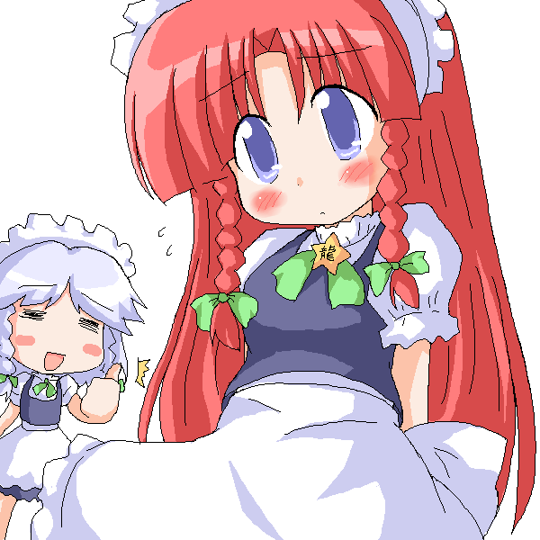 izayoi sakuya and hong meiling (touhou) drawn by geetsu