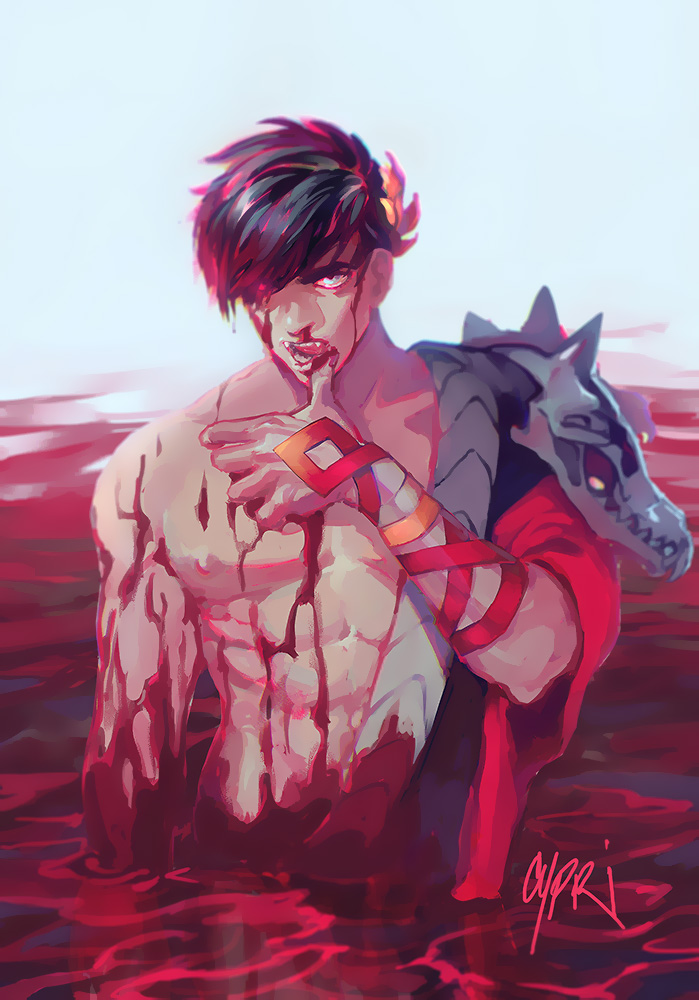 zagreus (hades and 1 more) drawn by bonnie_tang