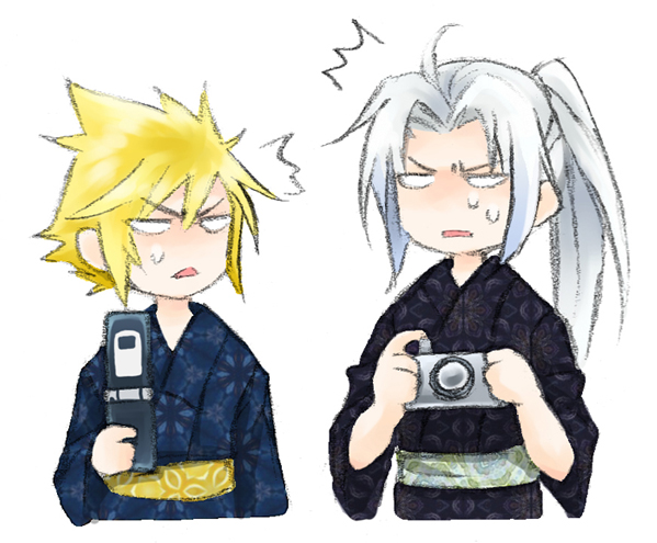 cloud strife and sephiroth (final fantasy and 2 more) drawn by shinzui_(fantasysky7)