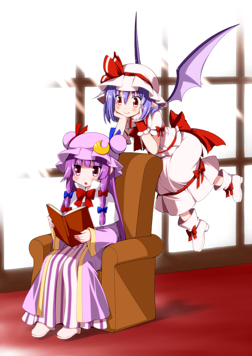 remilia scarlet and patchouli knowledge (touhou) drawn by eichi_yuu