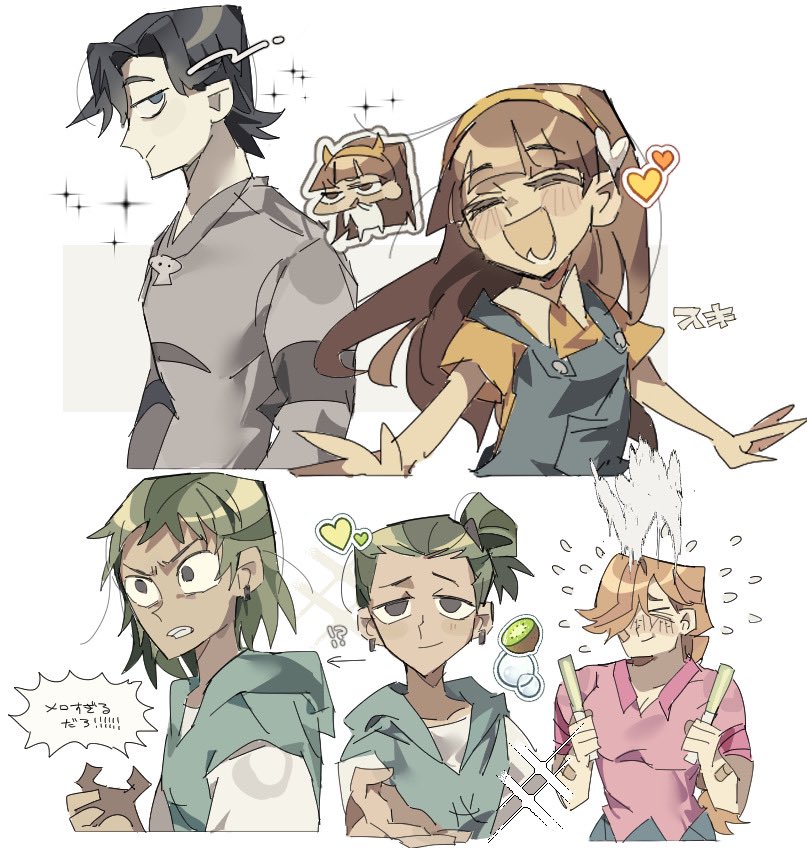 fiore, kai, maggie, and hunter (disventure camp) drawn by dokusuji_(kw9onou58)