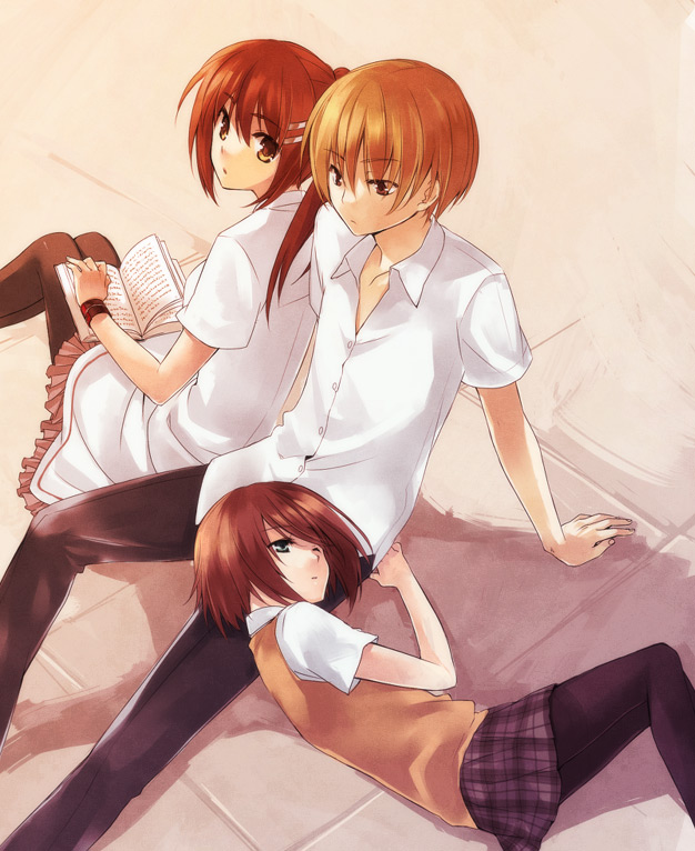 minakami yuki, mamiya hasaki, and mamiya tomosane (subarashiki hibi) drawn by akr_et