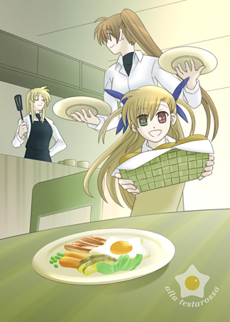 fate testarossa, takamachi nanoha, and vivio (lyrical nanoha and 1 more)