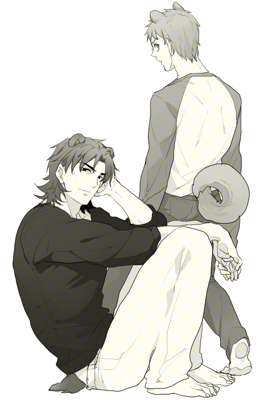emiya shirou and kotomine kirei (fate and 1 more) drawn by pinki_(shounenkakuseiya)