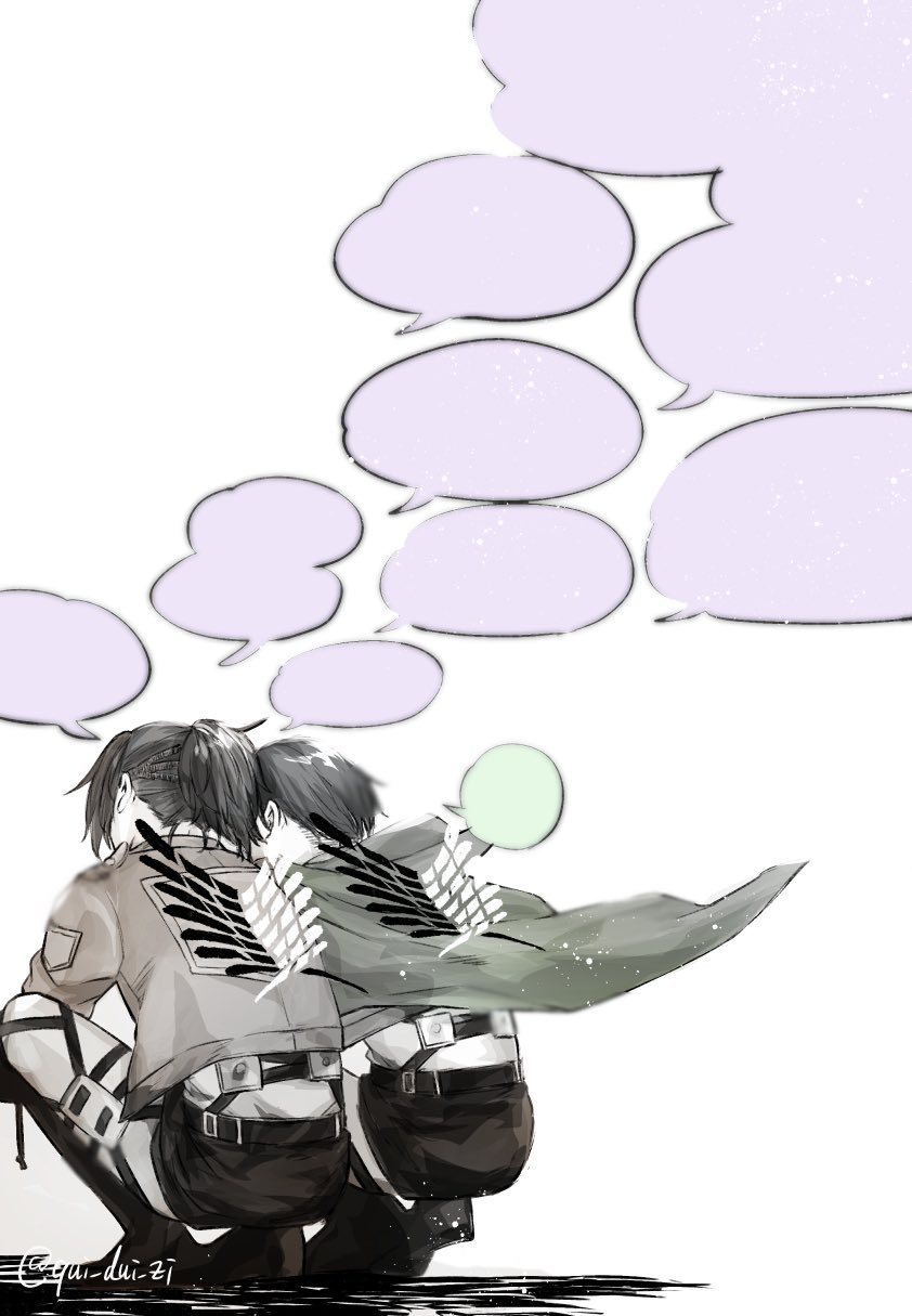 levi and hange zoe (shingeki no kyojin) drawn by qui_dui_zi