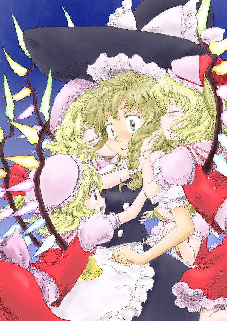 kirisame marisa and flandre scarlet (touhou) drawn by saraband