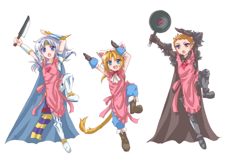 zidane tribal, cecil harvey, and gabranth (final fantasy and 4 more) drawn by minnku