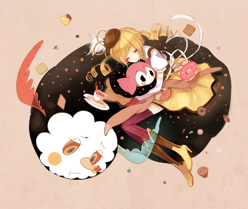tomoe mami and charlotte (mahou shoujo madoka magica) drawn by shell_(shell518)