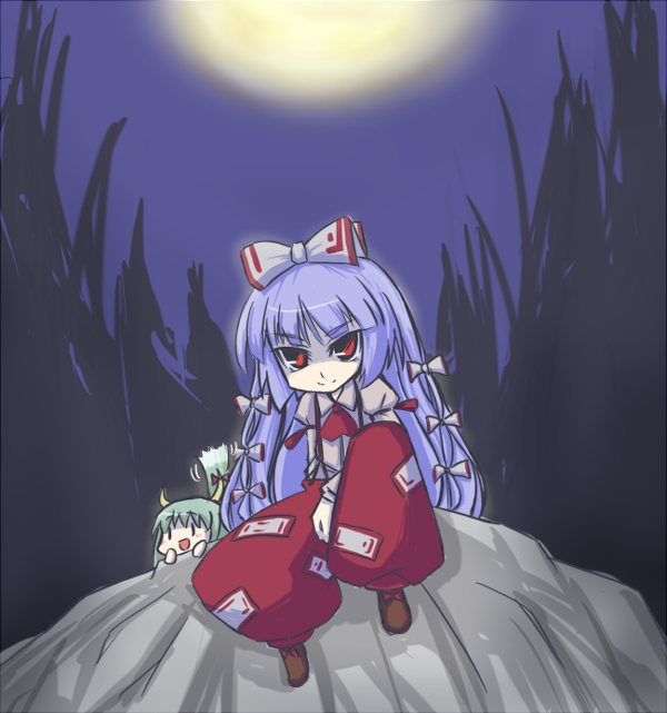 fujiwara no mokou, kamishirasawa keine, and ex-keine (touhou) drawn by nekoyama