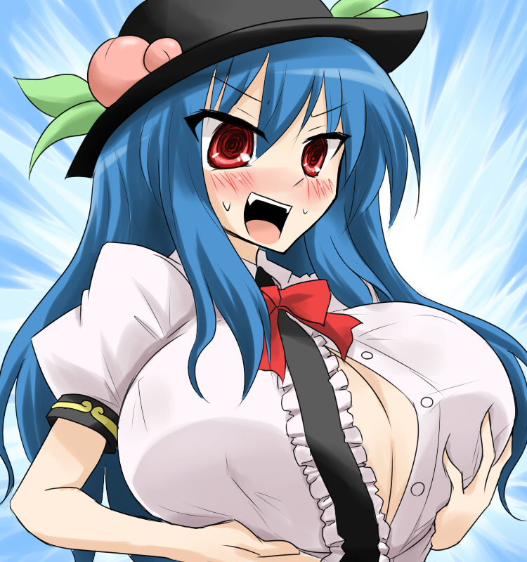 hinanawi tenshi (touhou) drawn by oro_(zetsubou_girl)
