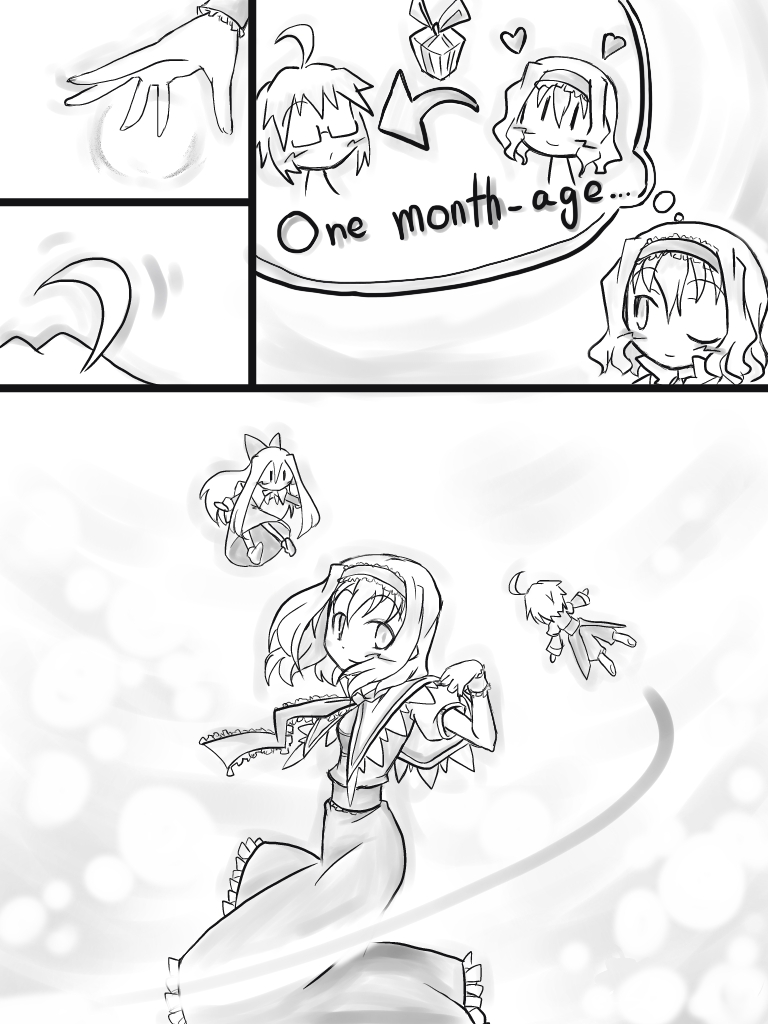 alice margatroid, morichika rinnosuke, and shanghai doll (touhou) drawn by futa_(nabezoko)