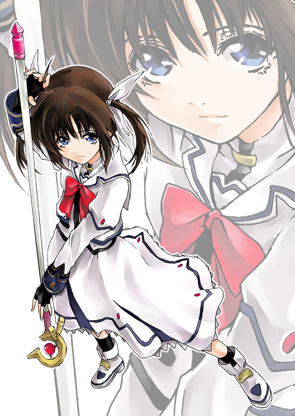 takamachi nanoha and raising heart (lyrical nanoha and 2 more) drawn by kurokoeda