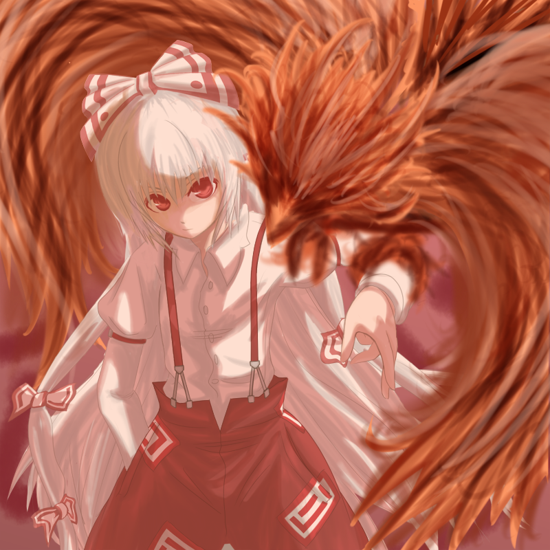 fujiwara no mokou (touhou) drawn by tori_rui