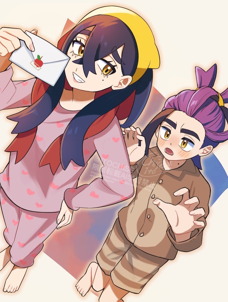 kieran and carmine (pokemon and 1 more) drawn by orange_(orangelv20)