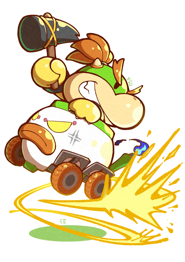 bowser jr. and koopa clown car (mario and 1 more) drawn by 04sora40