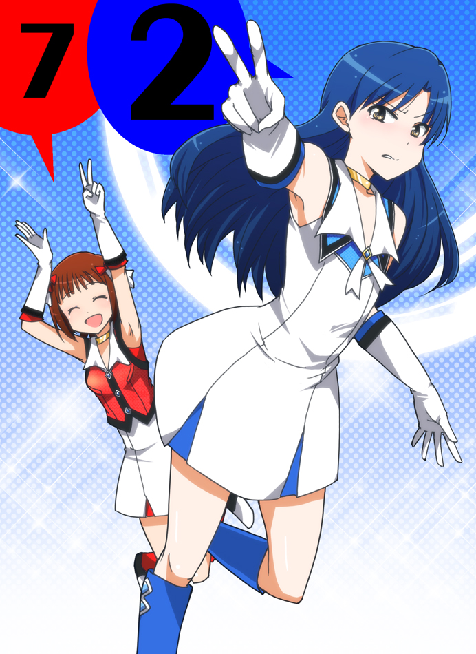 kisaragi chihaya and amami haruka (idolmaster) drawn by kidachi