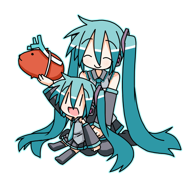 hatsune miku, chibi miku, and capybara-san (vocaloid) drawn by minami_(colorful_palette)