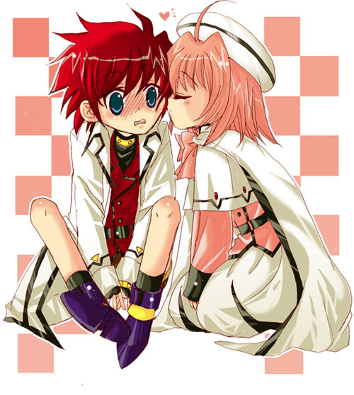 caro ru lushe and erio mondial (lyrical nanoha and 1 more) drawn by hina_sasaki