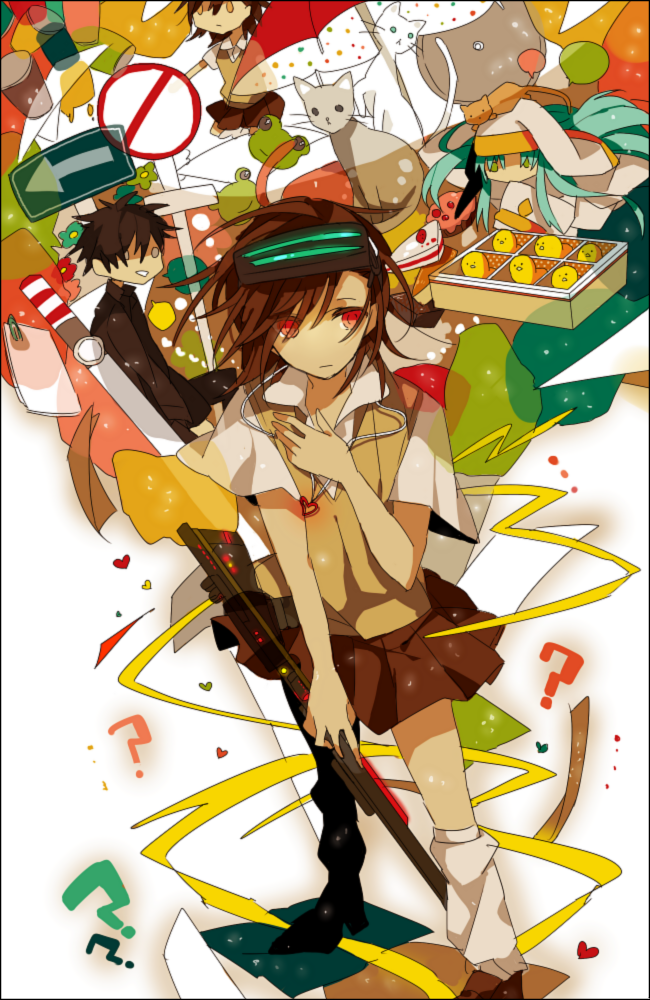 kamijou touma, index, gekota, misaka imouto, sphinx, and 1 more (toaru majutsu no index) drawn by akina422