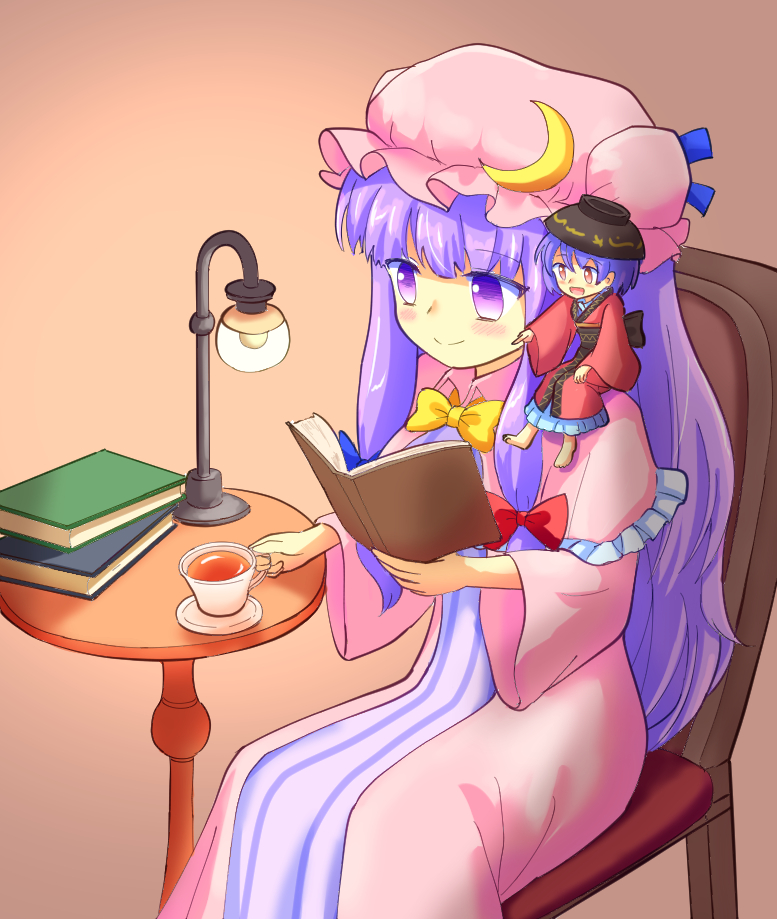 patchouli knowledge and sukuna shinmyoumaru (touhou) drawn by yoruniwa