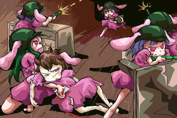 inaba tewi and inaba mob (touhou) drawn by pon_(kinoko)