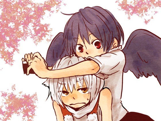 shameimaru aya and inubashiri momiji (touhou) drawn by kyouno