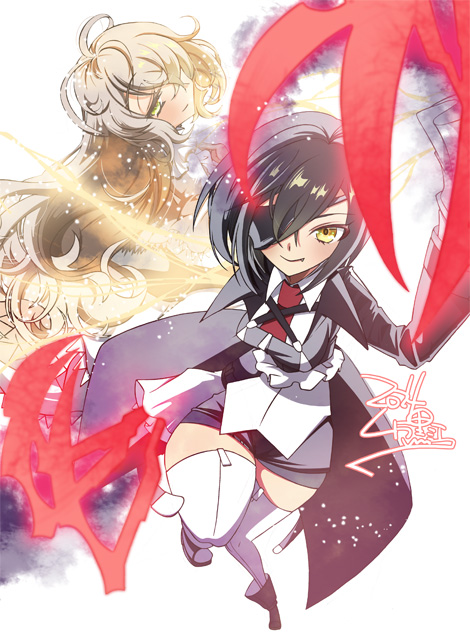 mikuni oriko and kure kirika (mahou shoujo madoka magica and 2 more) drawn by mura_kuroe