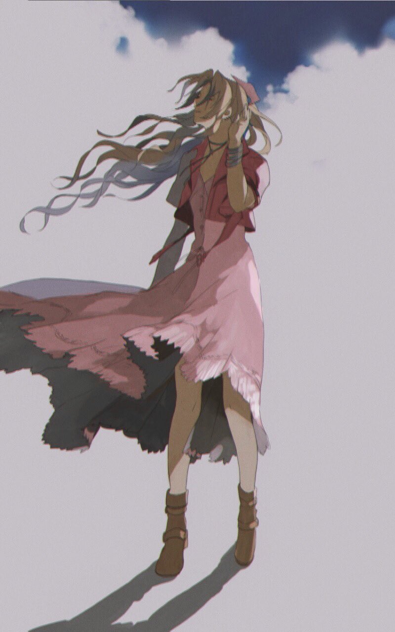 aerith gainsborough (final fantasy and 2 more) drawn by bombyxmori_ckr