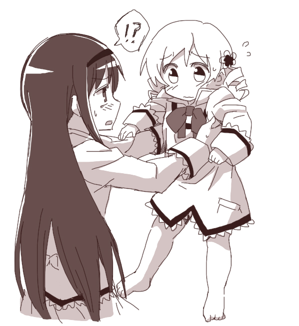 akemi homura and tomoe mami (mahou shoujo madoka magica) drawn by hobbang