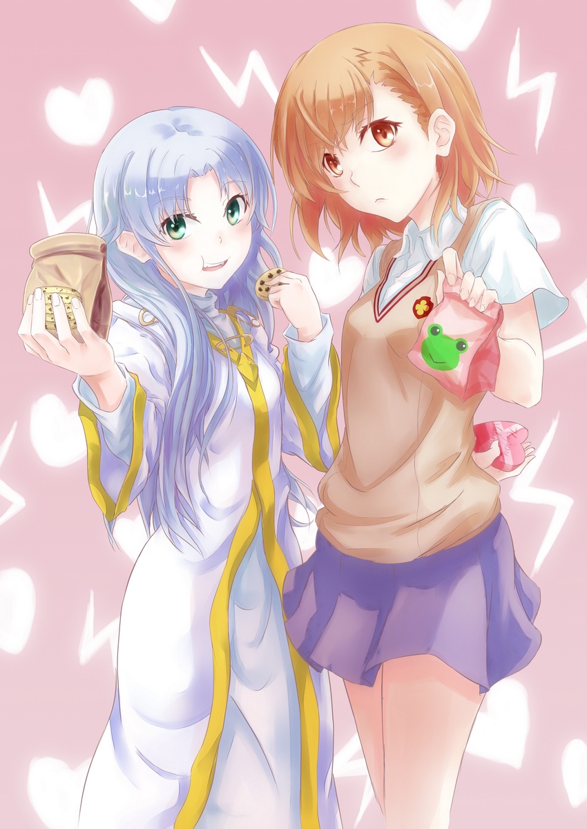 misaka mikoto, index, and gekota (toaru majutsu no index) drawn by jeff_wang