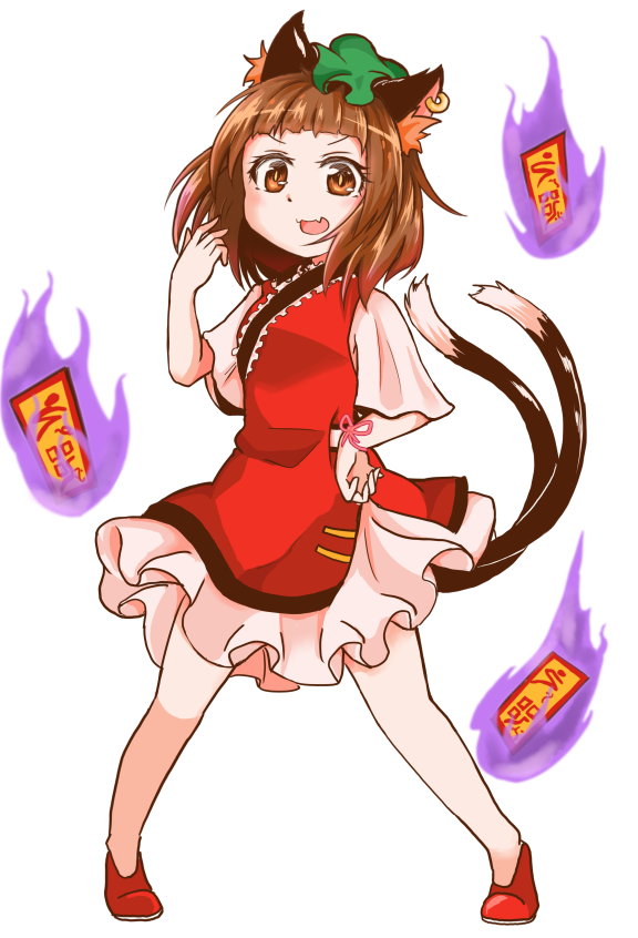 chen (touhou and 1 more) drawn by shiromamekei