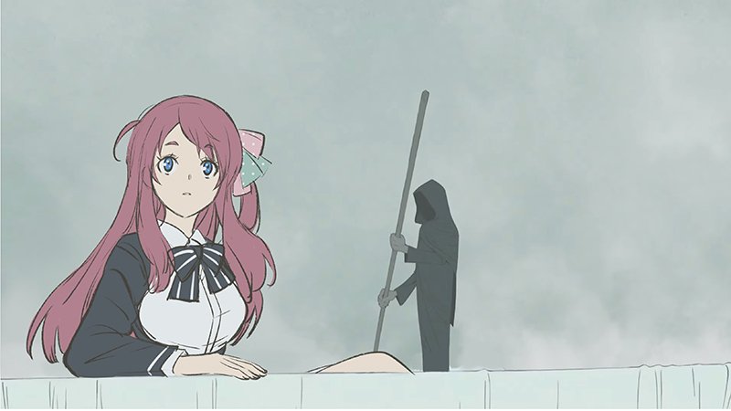 minamoto sakura, death, and grim reaper (zombie land saga) drawn by da_huang