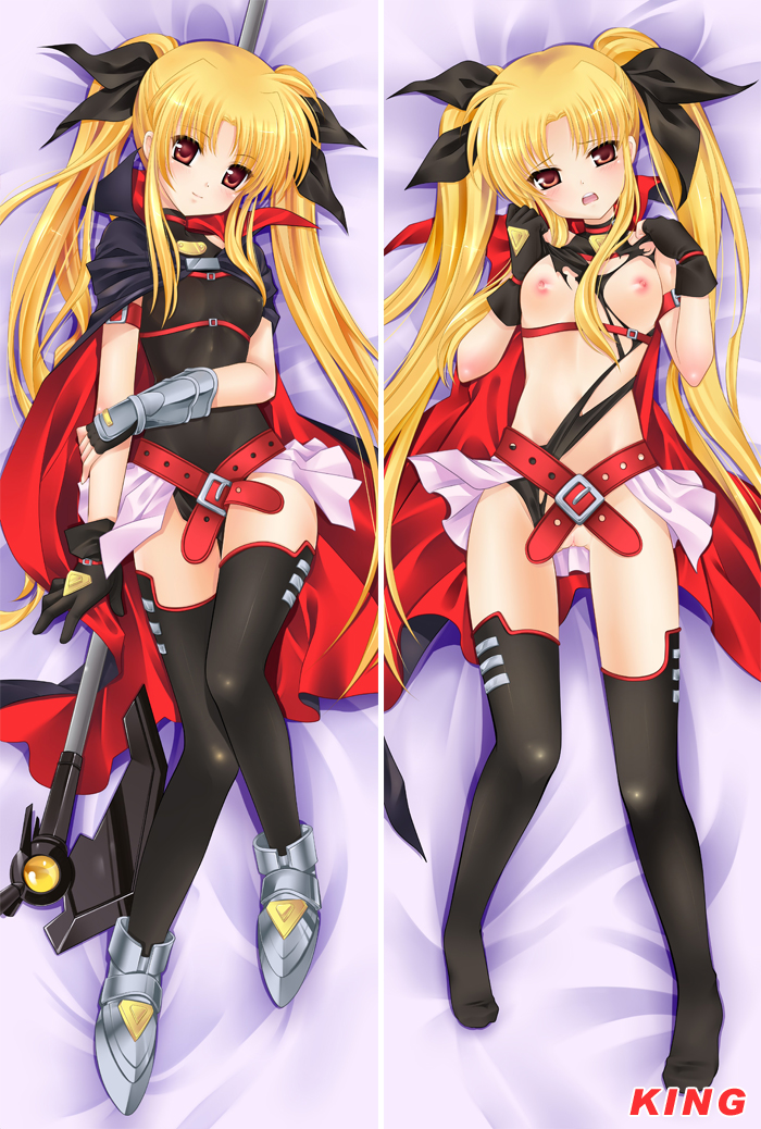 fate testarossa and bardiche (lyrical nanoha and 2 more) drawn by dakemakura-koubou and king_(dakemakura)