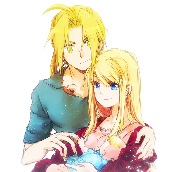 edward elric and winry rockbell (fullmetal alchemist) drawn by tsukuda0310