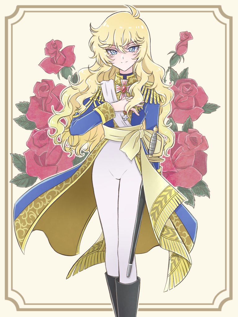 oscar francois de jarjayes (versailles no bara) drawn by video_thirty