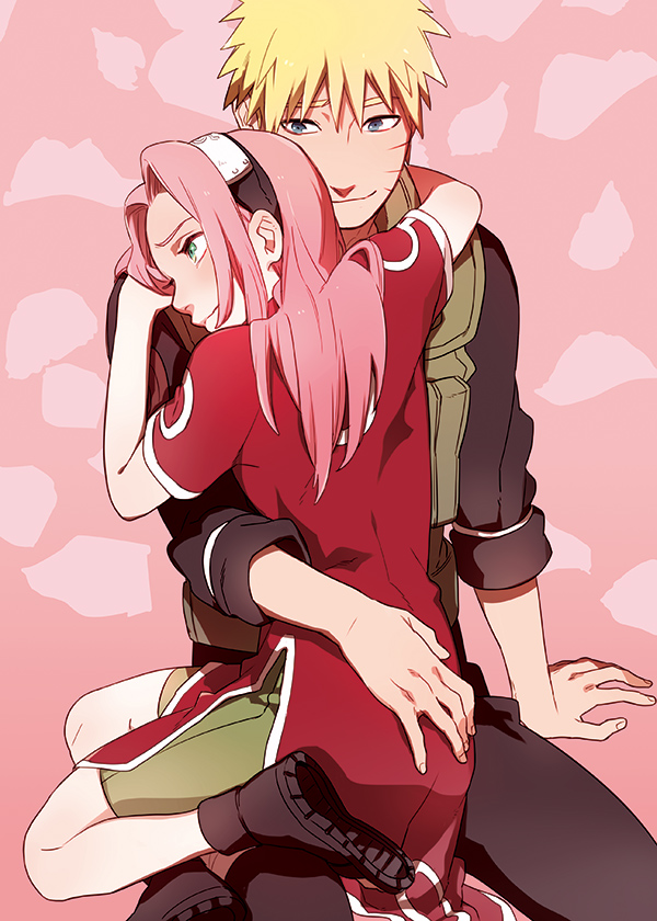 haruno sakura and uzumaki naruto (naruto and 1 more) drawn by i_(kaiyou)