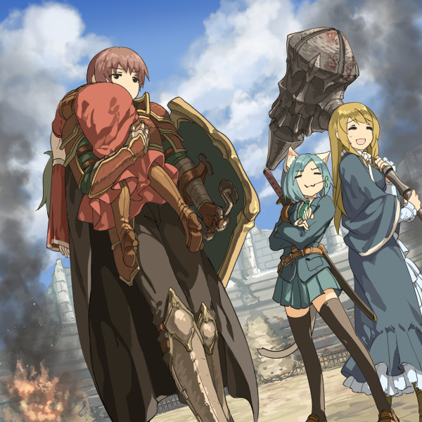 protagonist, golden knight, defender, catsister, and rueken's elona player character (elona) drawn by harusame_(rueken)