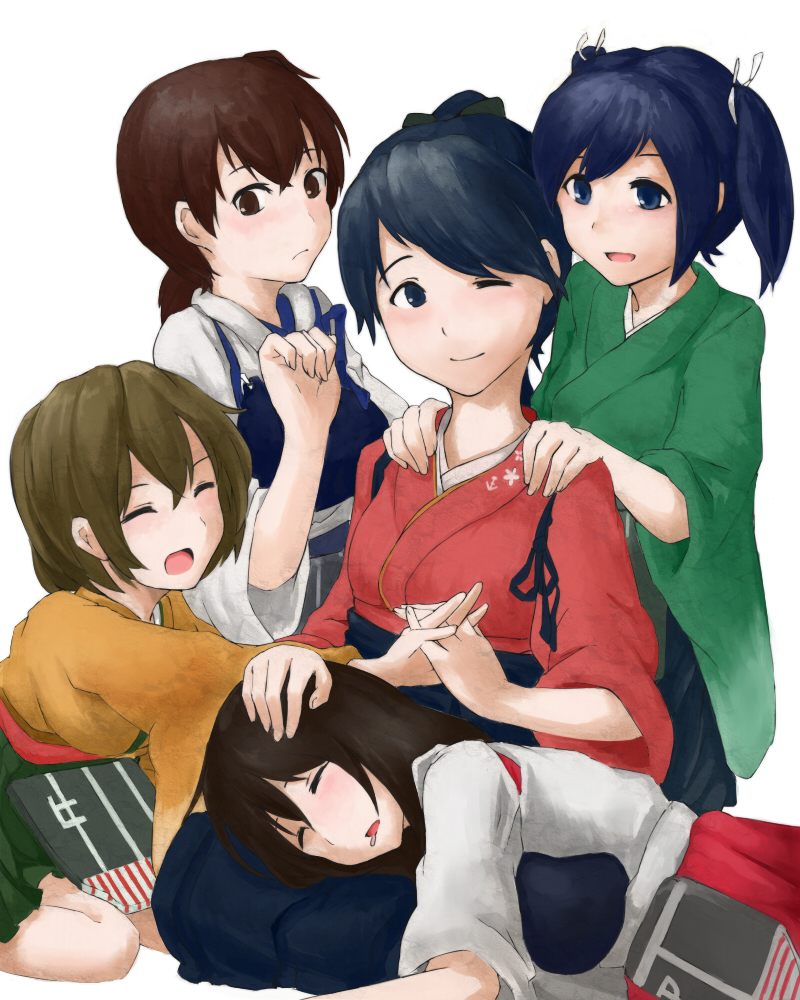 kaga, akagi, houshou, souryuu, and hiryuu (kantai collection) drawn by nemubusoku
