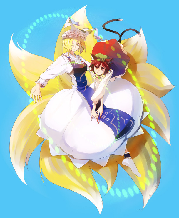 yakumo ran and chen (touhou) drawn by umishima_senbon