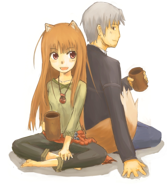 holo and craft lawrence (spice and wolf) drawn by kokotetsu